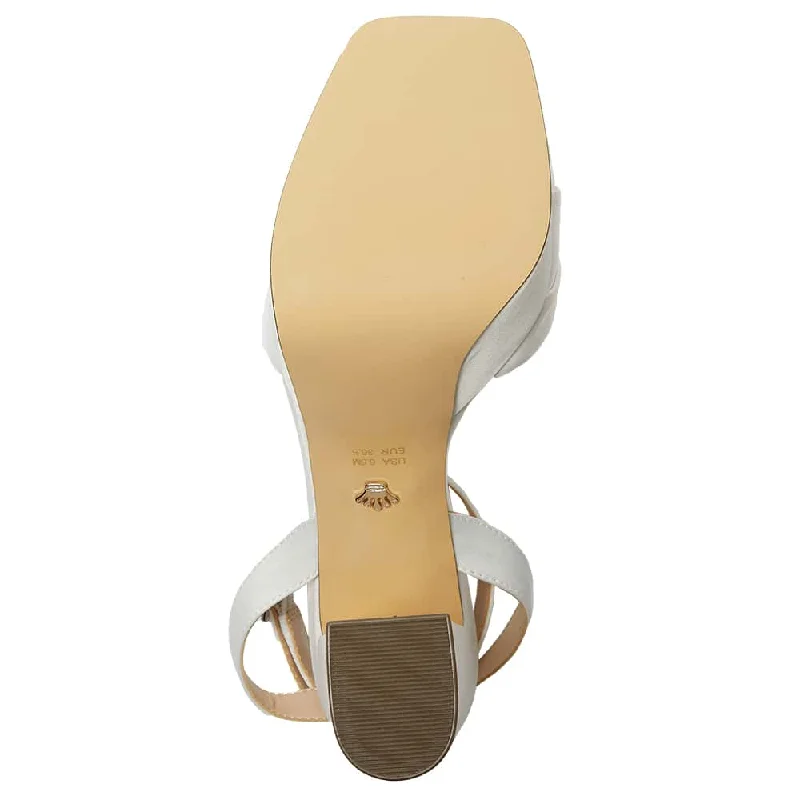 Dorcas Heel in Ivory Satin