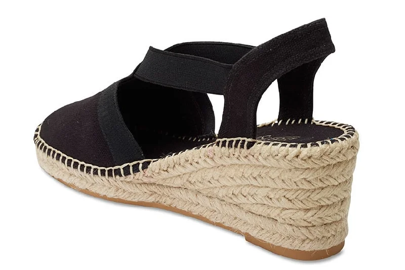 Elise Espadrille in Black Fabric