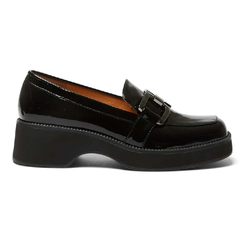 Emma Loafer in Black Patent