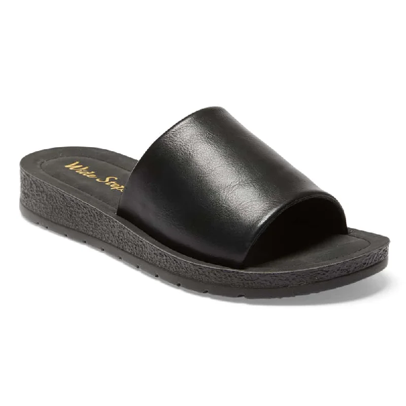 Enid Slide in Black On Black Smooth