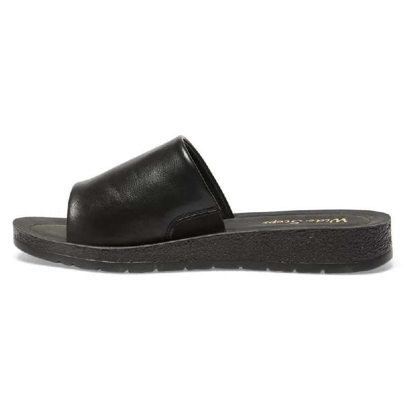 Enid Slide in Black On Black Smooth