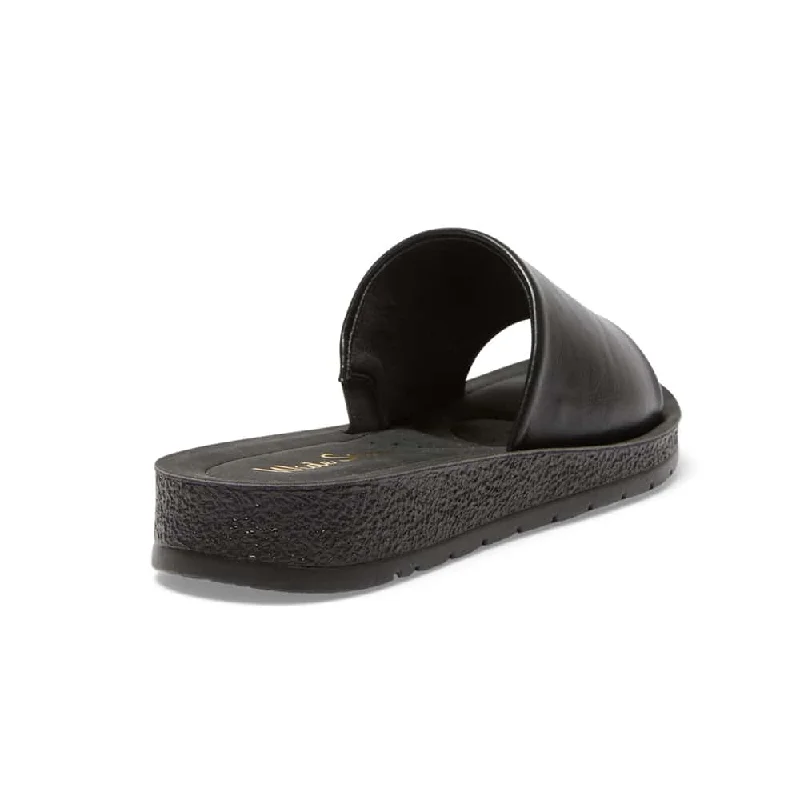 Enid Slide in Black On Black Smooth