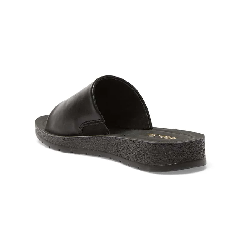 Enid Slide in Black On Black Smooth