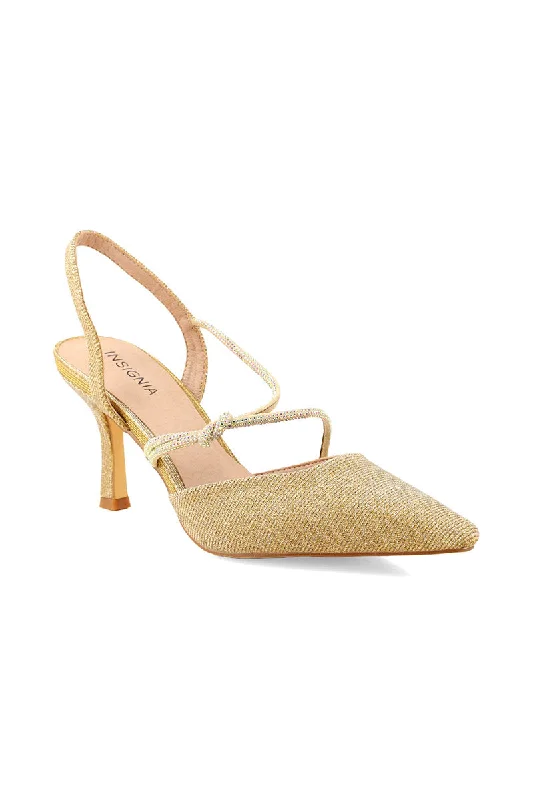 Party Wear Sling Back I47208-Golden