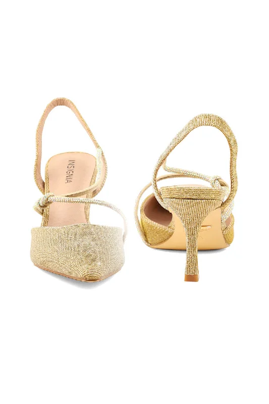 Party Wear Sling Back I47208-Golden