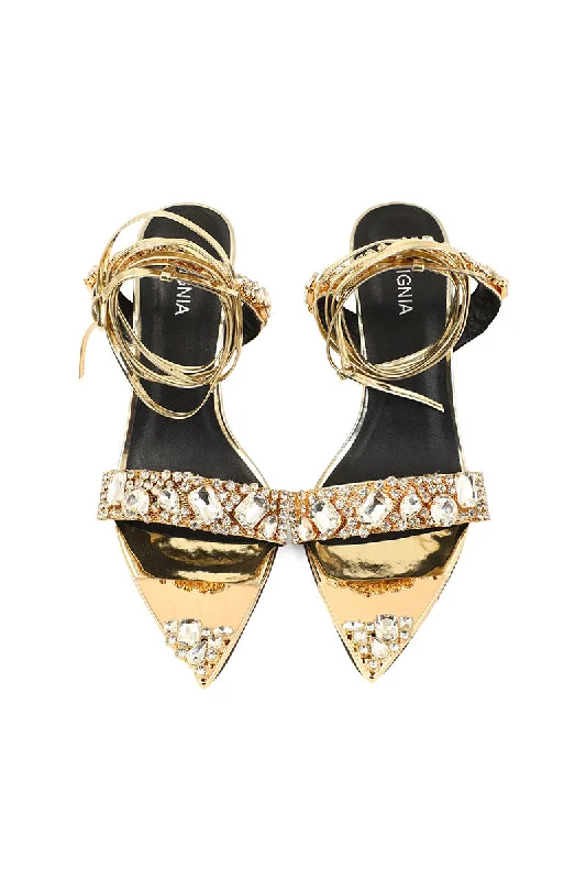 Party Wear Sandal I23458-Golden