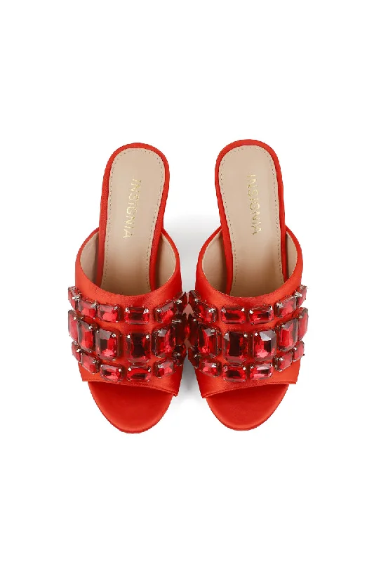 Party Wear Slip On I29227-Red