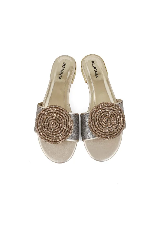 Party Wear Slip On I29265-Golden