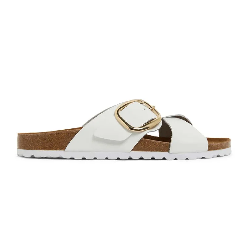 Fiji Slide in White Leather