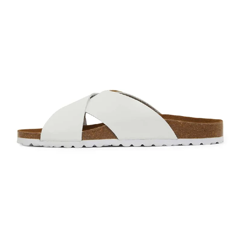 Fiji Slide in White Leather