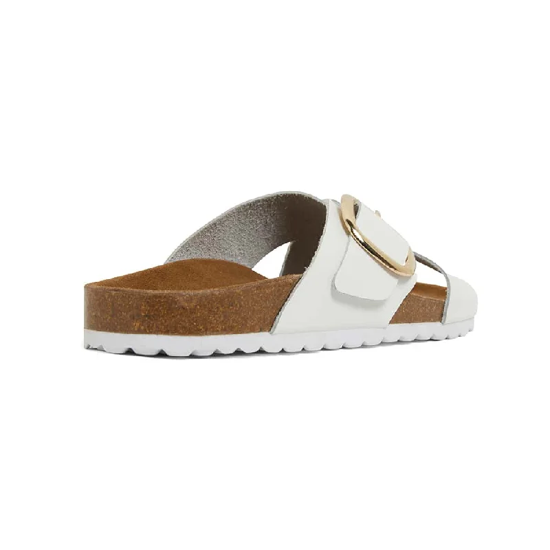 Fiji Slide in White Leather