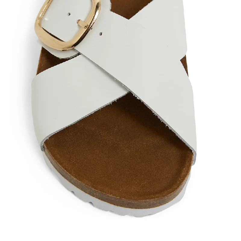 Fiji Slide in White Leather