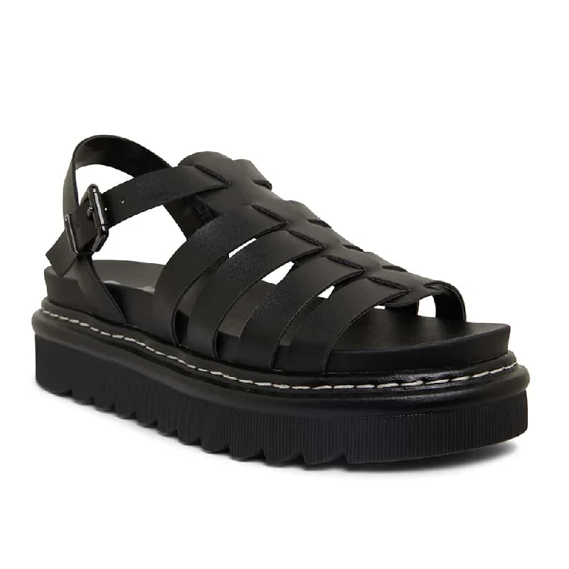 Force Sandal in Black Smooth