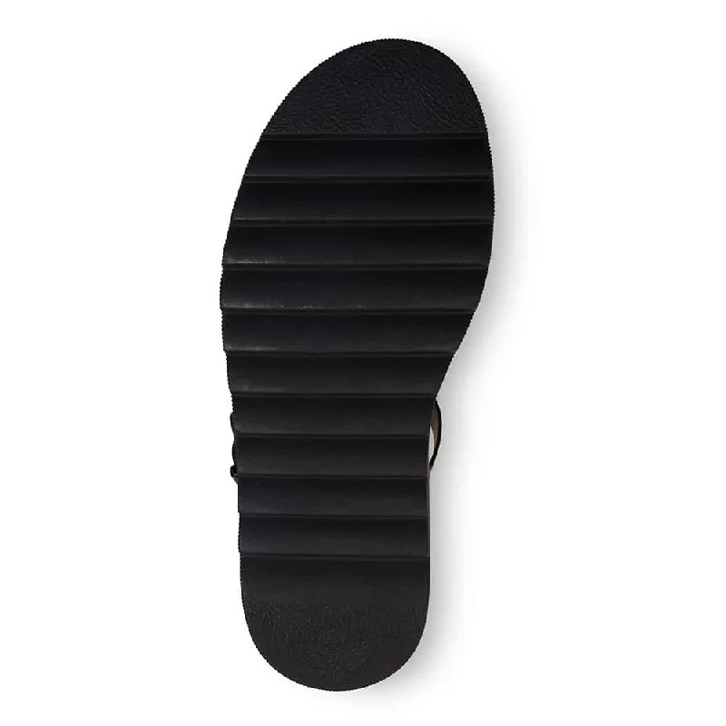 Force Sandal in Black Smooth