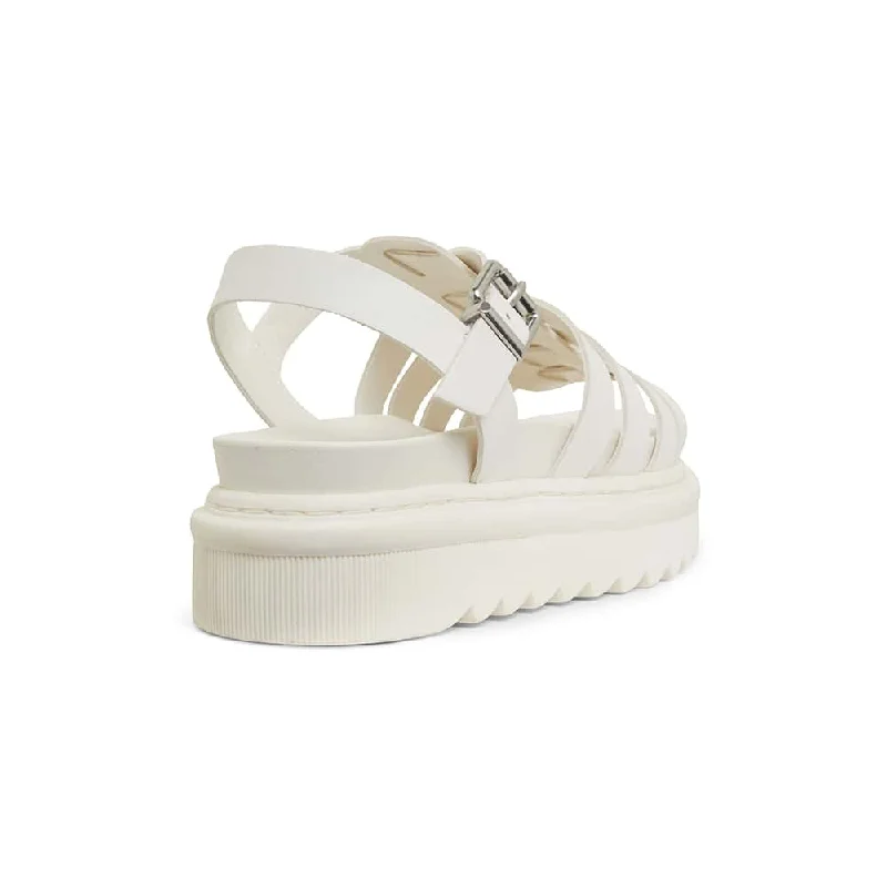 Force Sandal in White Smooth