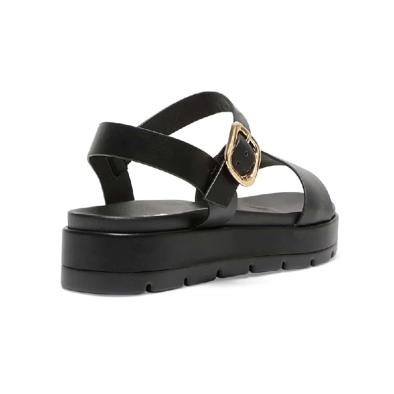 Frankie Sandal in Black Smooth