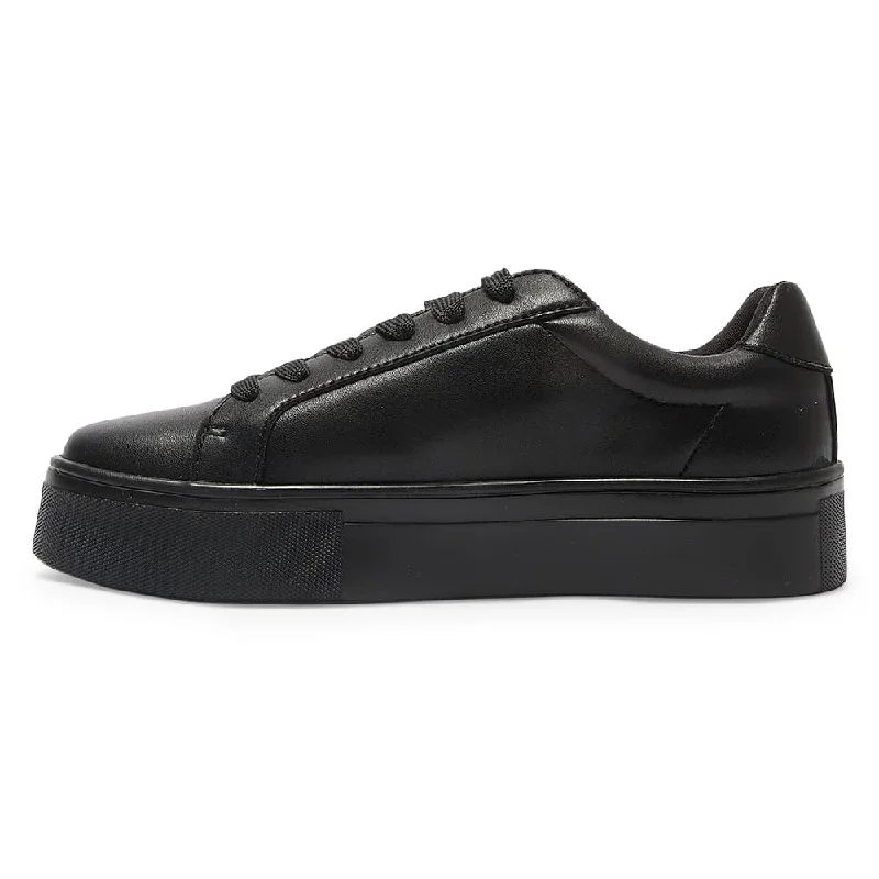 Frenzy Sneaker in Black On Black Leather