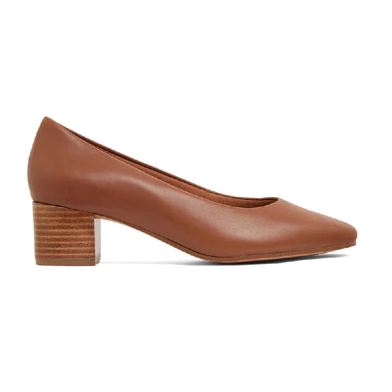 Gamma Heel in Cognac Leather