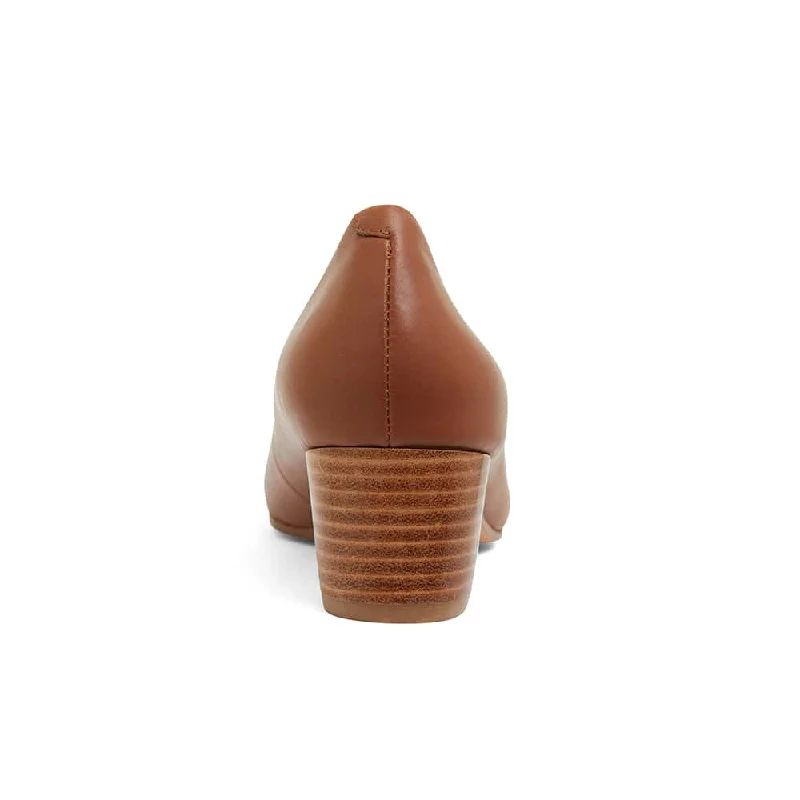 Gamma Heel in Cognac Leather