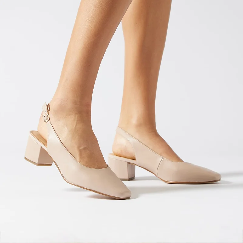 Garland Heel in Blush Leather