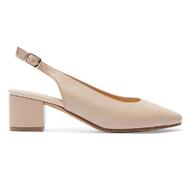 Garland Heel in Blush Leather