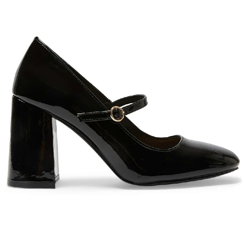 Gina Heel in Black Patent