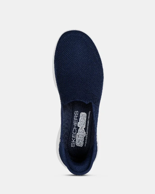 Go Walk Joy Slip In Navy/White