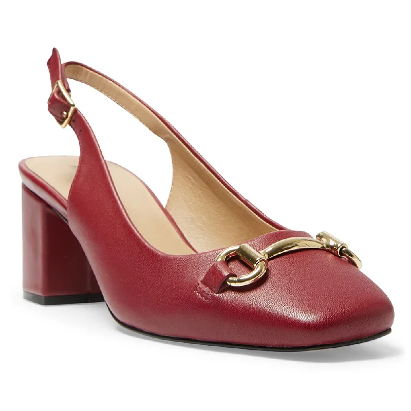 Goldie Heel in Red Leather