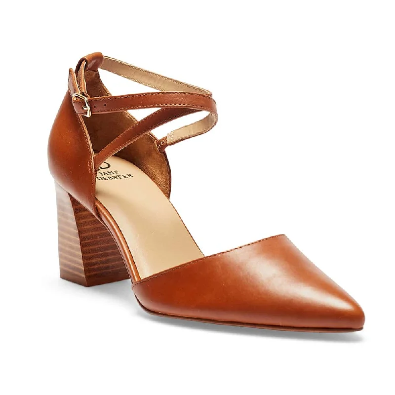 Gwyneth Heel in Cognac Leather