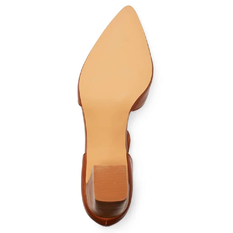 Gwyneth Heel in Cognac Leather