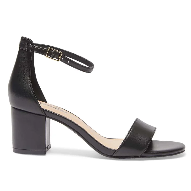 Harmony Heel in Black Leather