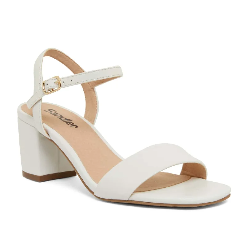 Heather Heel in White Leather