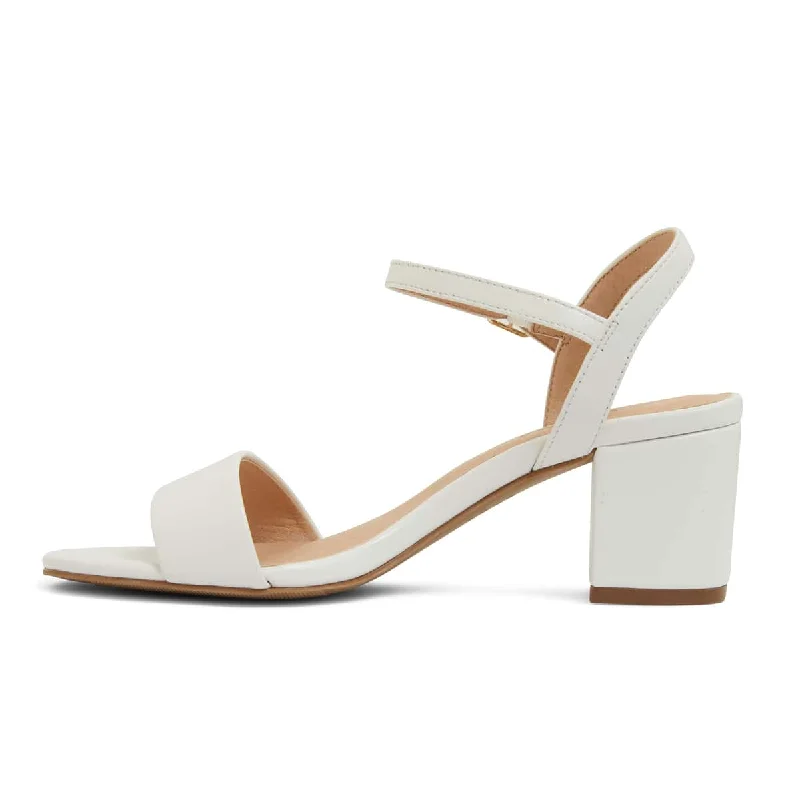 Heather Heel in White Leather