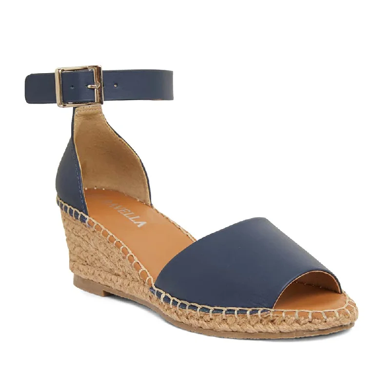 Henley Espadrille in Navy Leather