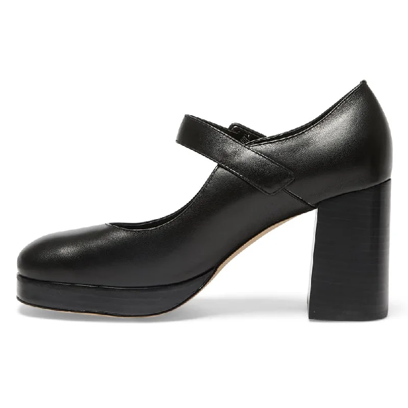 Hilton Heel in Black Leather