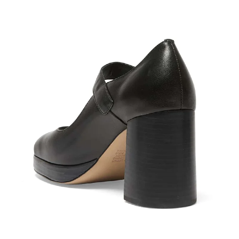 Hilton Heel in Black Leather