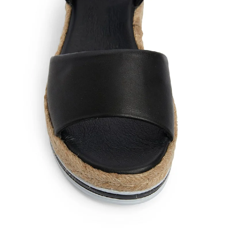 Holiday Espadrille in Black Leather