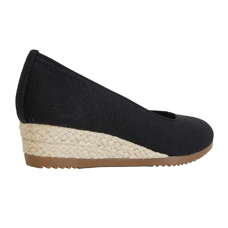 Inferno Espadrille in Black Fabric