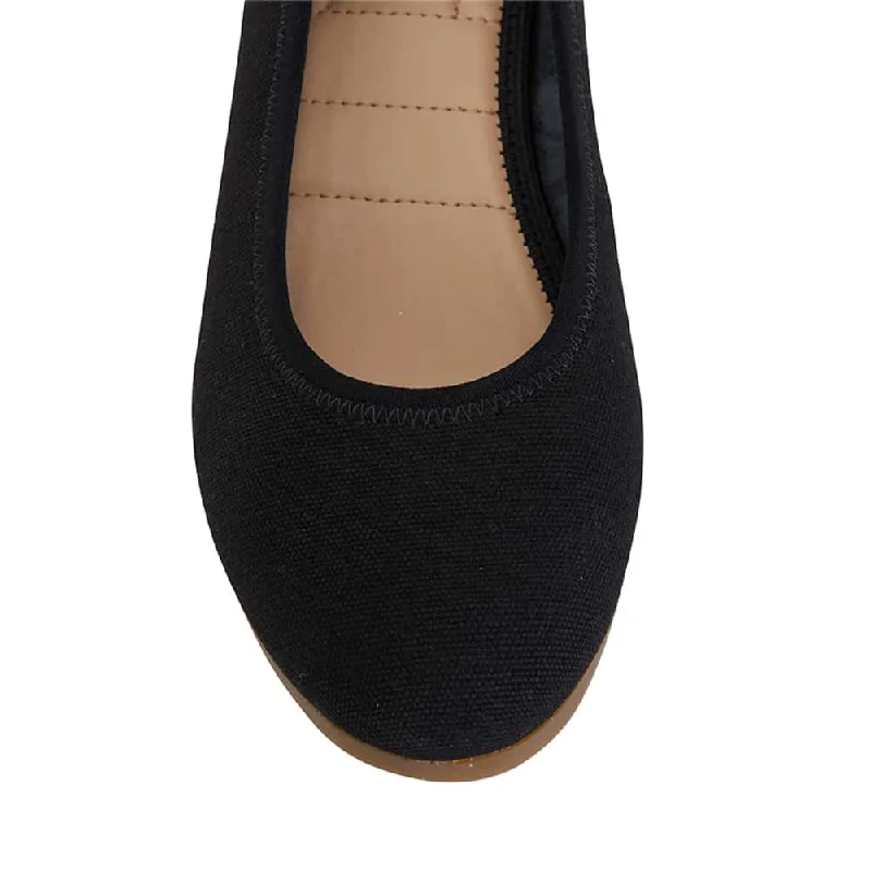 Inferno Espadrille in Black Fabric