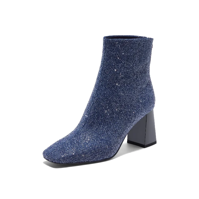 Crystal Denim Ankle Boots