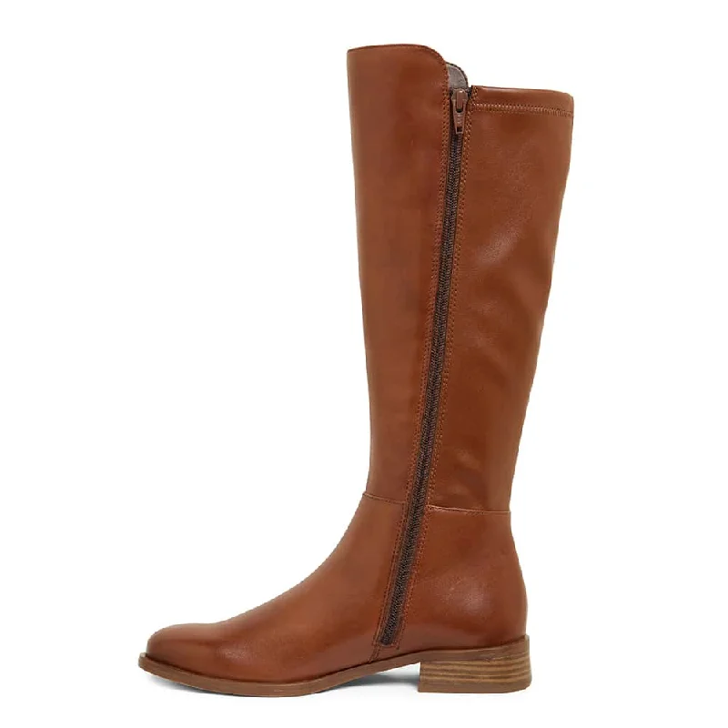 Jackpot Boot in Mid Brown Leather