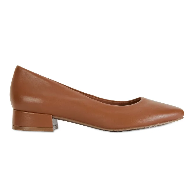 Janine Heel in Cognac Leather