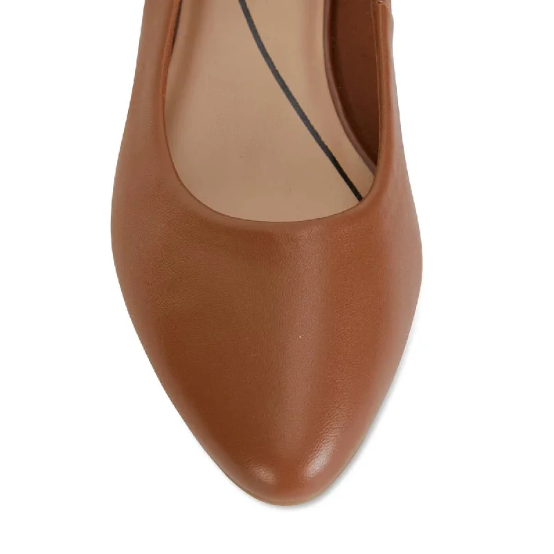 Janine Heel in Cognac Leather