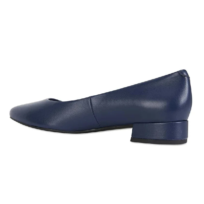 Janine Heel in Navy Leather