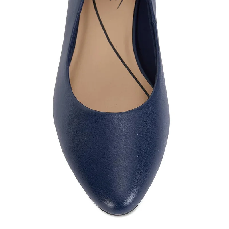 Janine Heel in Navy Leather