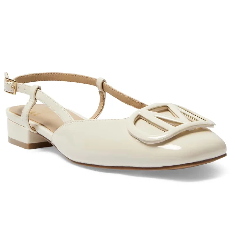 Jasmine Flat in Bone Patent