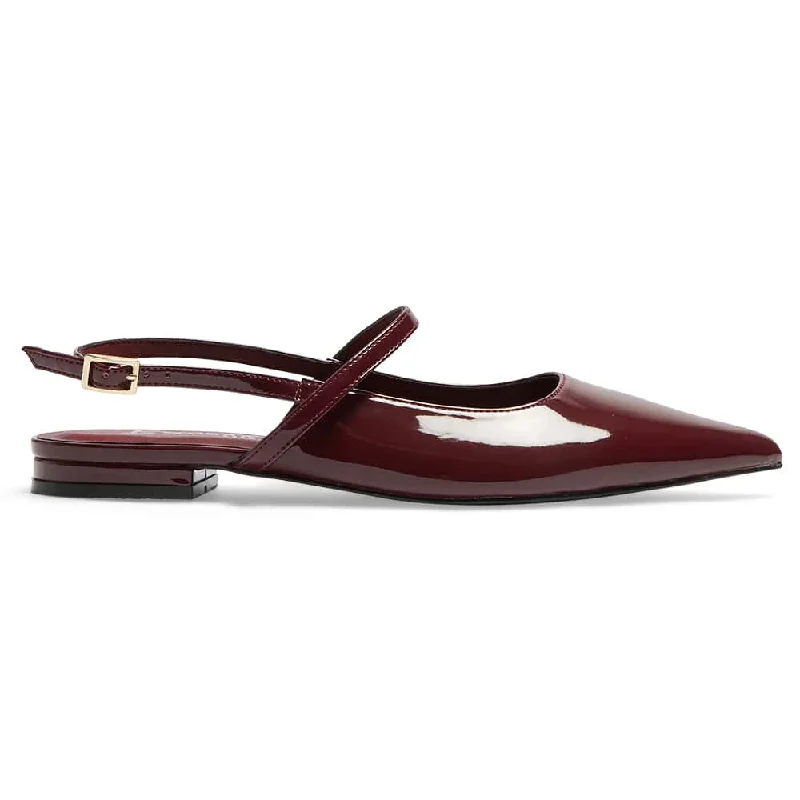 Katie Flat in Cherry Patent