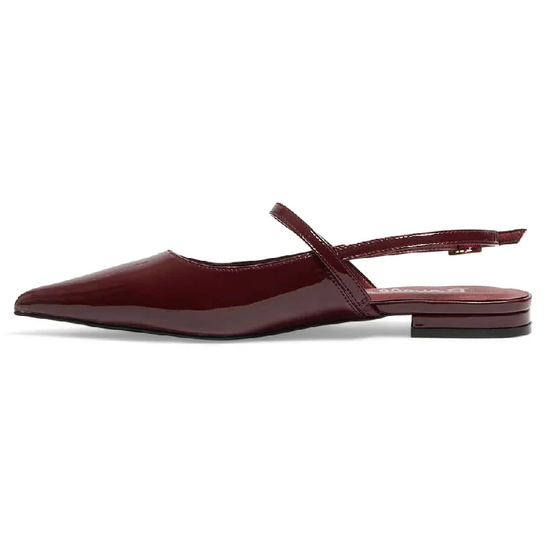 Katie Flat in Cherry Patent