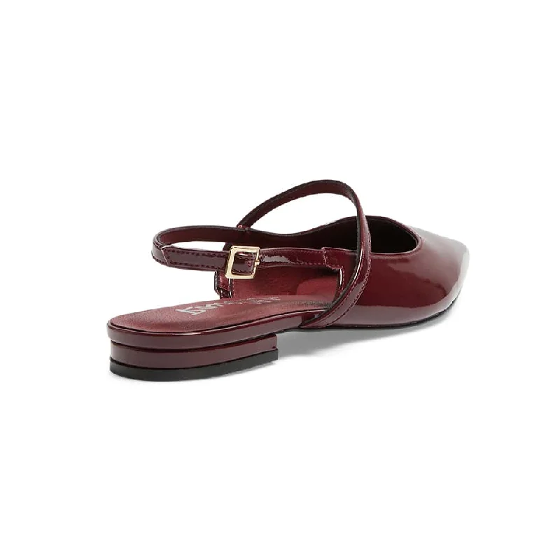 Katie Flat in Cherry Patent