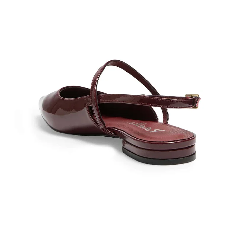 Katie Flat in Cherry Patent